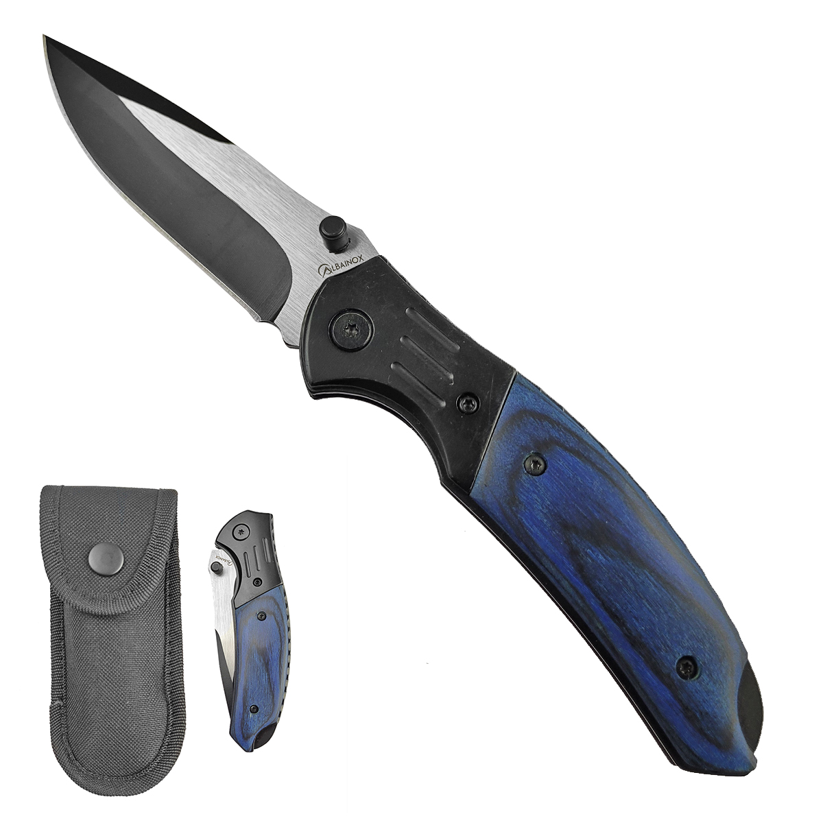 Albainox Zavírací kapesní nůž "BLUE SHARP" s pouzdrem
