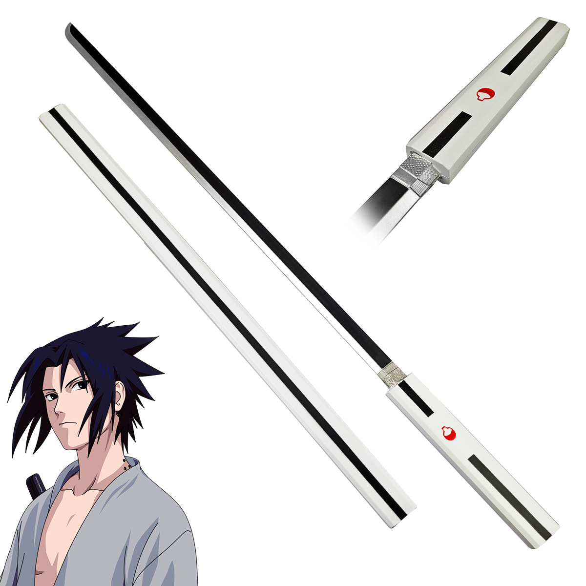 CHZ Měkčený meč Uchiha Sasukeho "KUSANAGI-WHITE" - Naruto