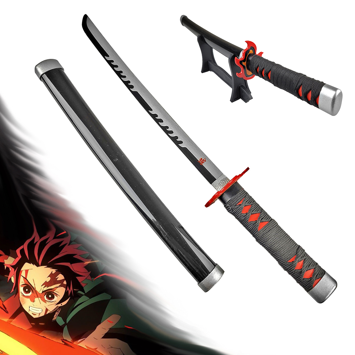 Jolly Mini Nichirin Katana "TANJIRO KAMADO- FIRE SWORD" Demon Slayer