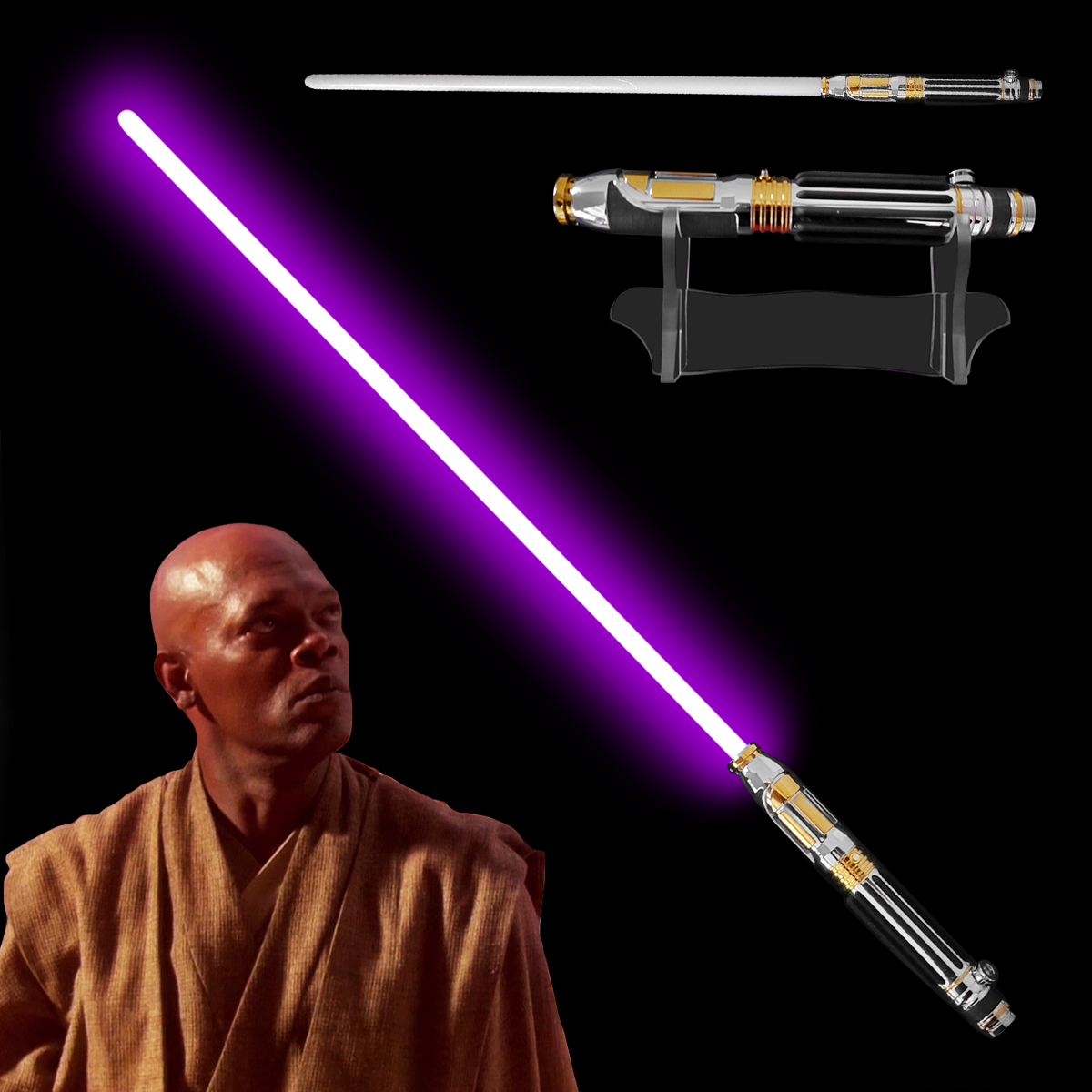 CHSV Světelný meč "MACE WINDU" Plně kontaktní! Multi-color!!! - Xenopixel