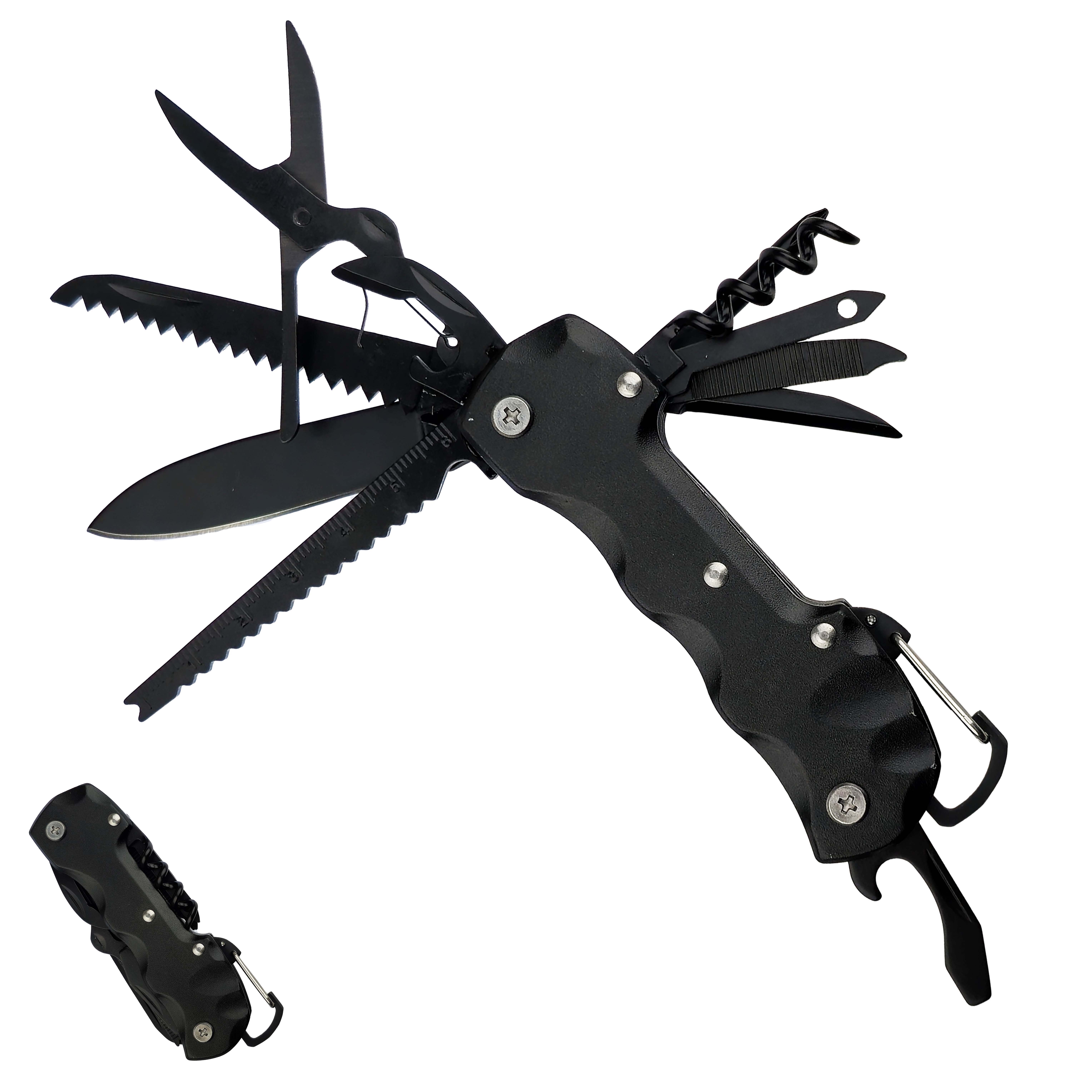 CHZ Kapesní Multitool "MULTI DARK" 13v1! S karabinkou