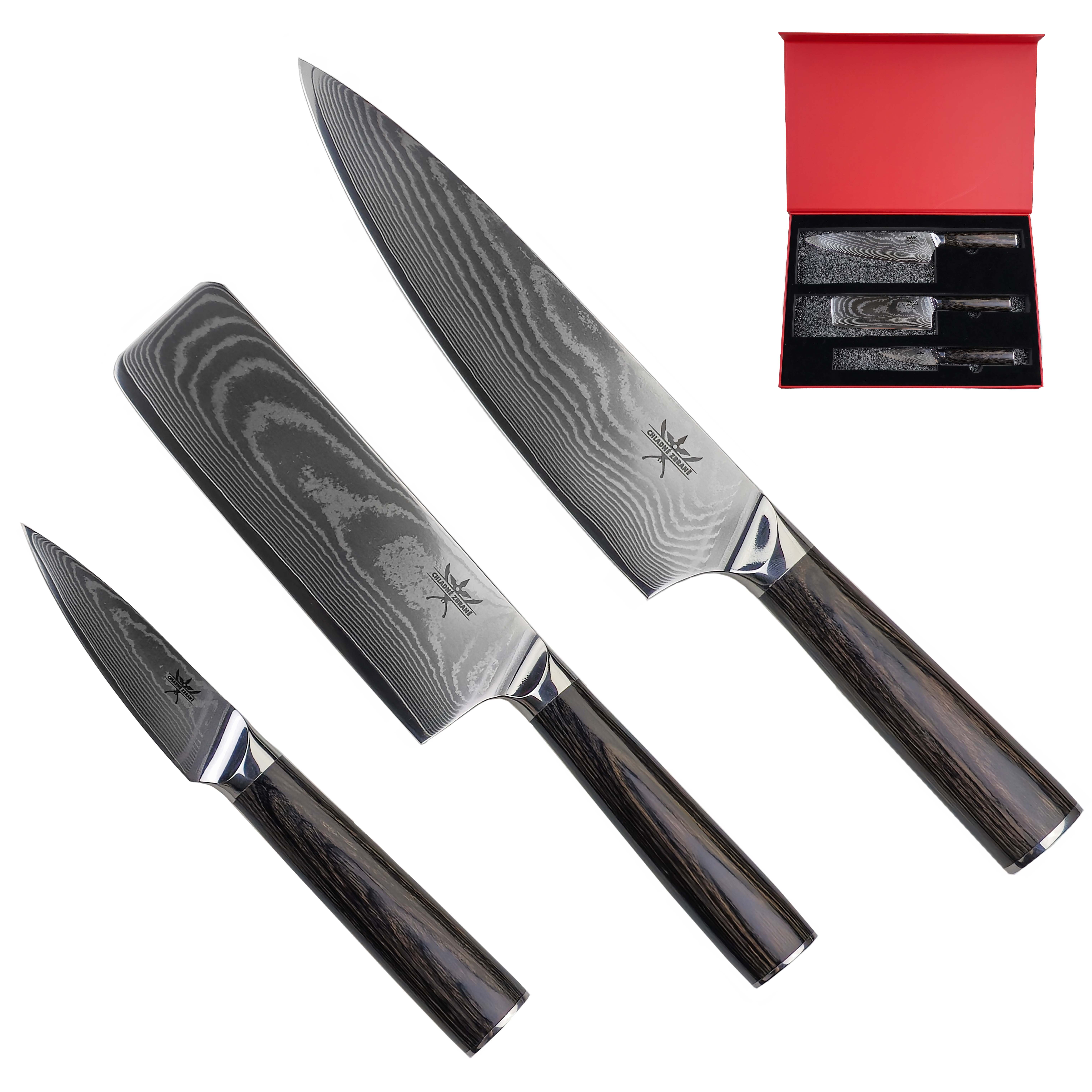 CHZ Sada kuchyňských nožů "ELEGANCE DAMASCUS"