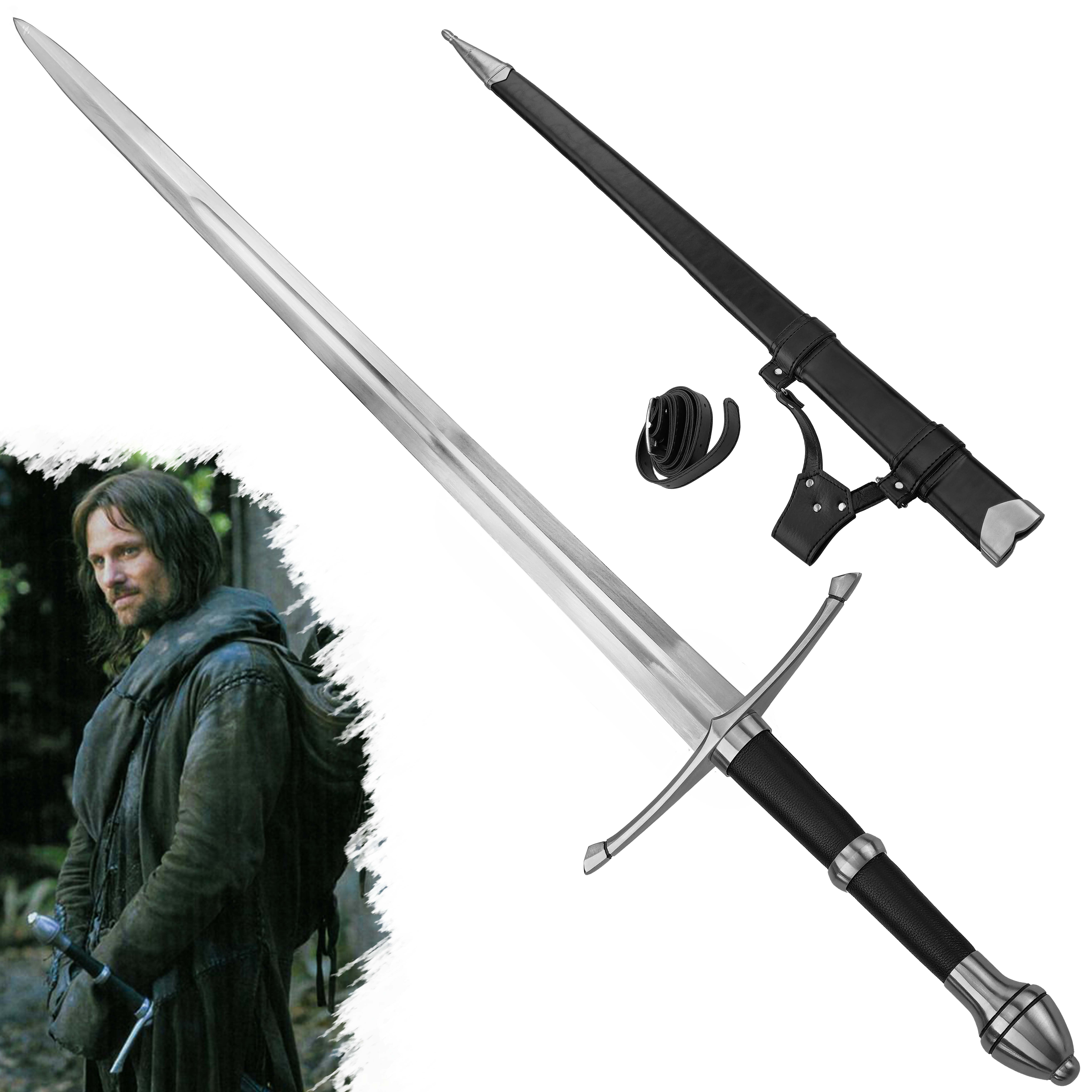 CHZ Funkční OSTRÝ meč "STRIDER RANGER SWORD" - HQ, Pán Prstenů