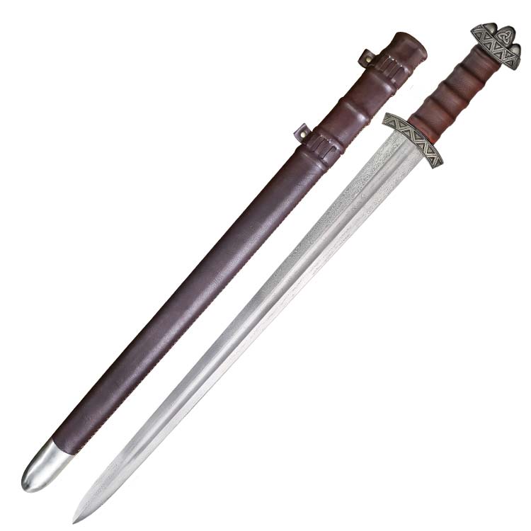 CHZ Vikingský damaškový meč "JÁRN STORM" s pochvou