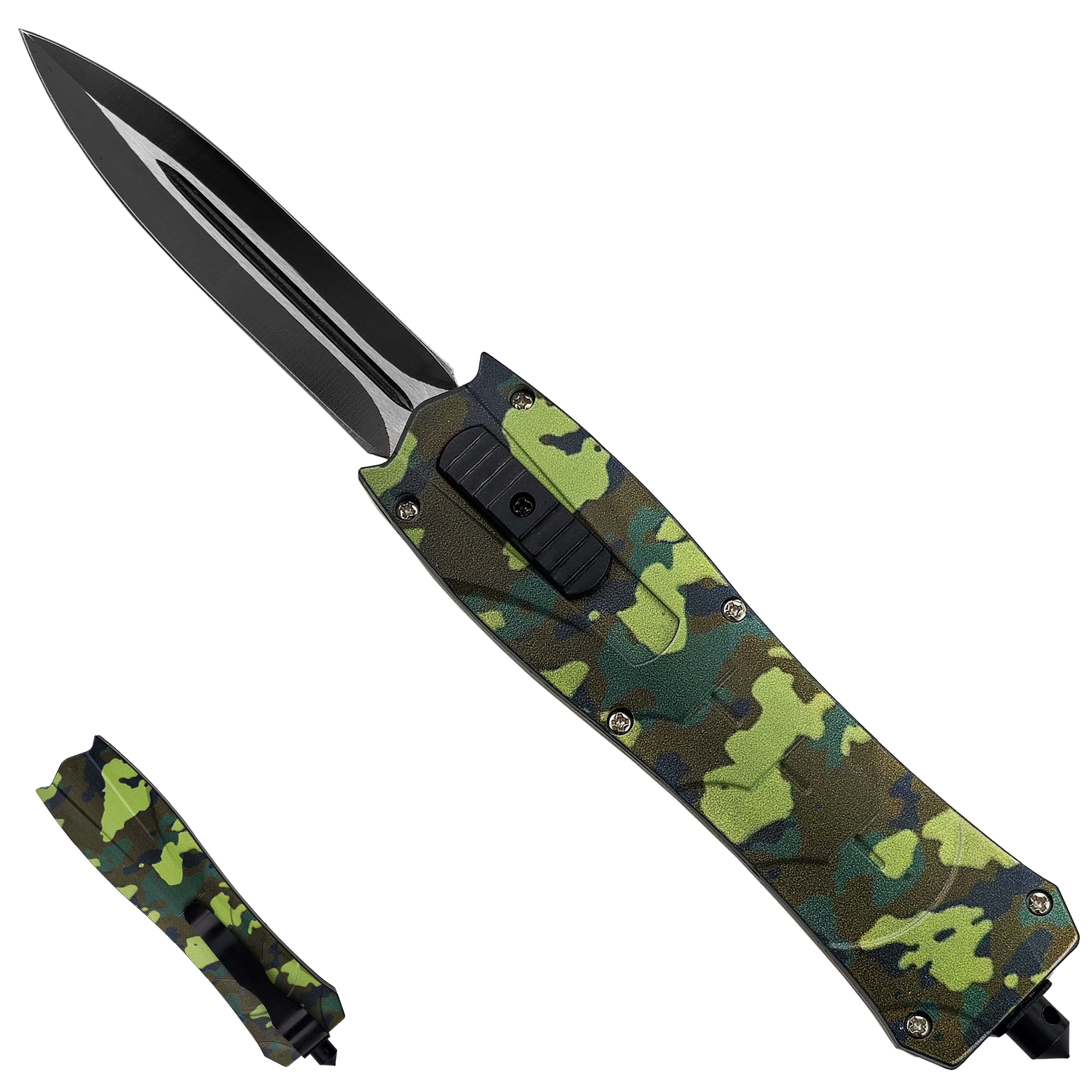CHZ Čelně vystřelovací OTF nůž "ARMY CAMO"