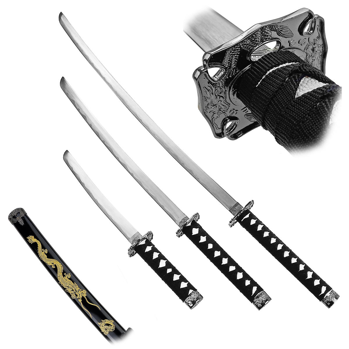 Chladné Zbraně Sada samurajských mečů "BLACK - ADVANCED"