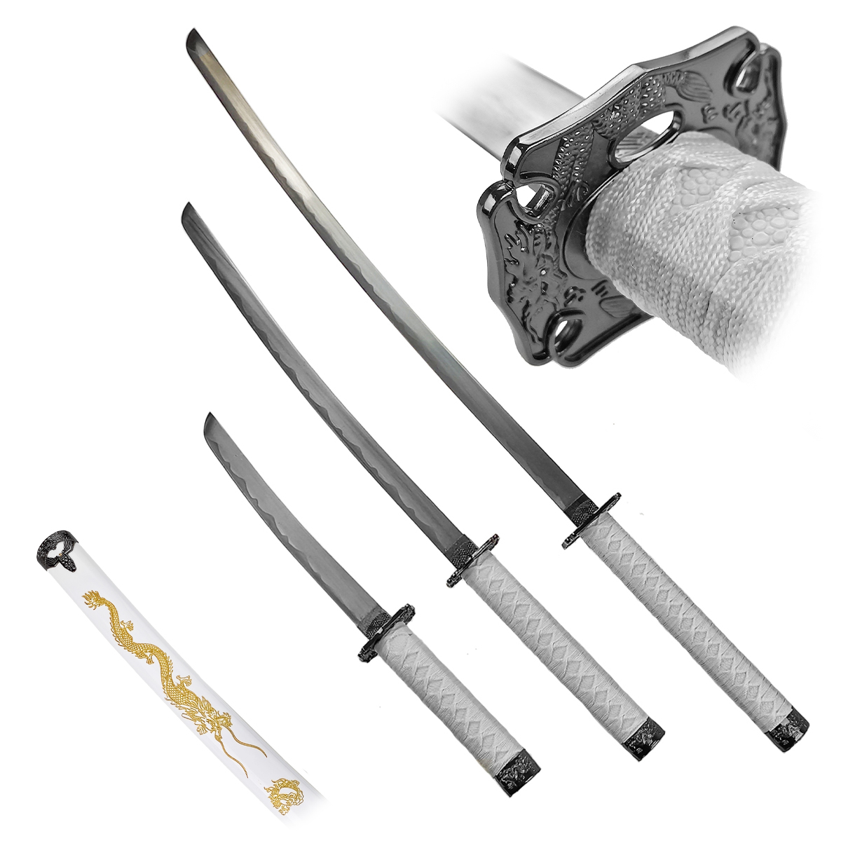 Chladné Zbraně Sada samurajských mečů "WHITE - ADVANCED"