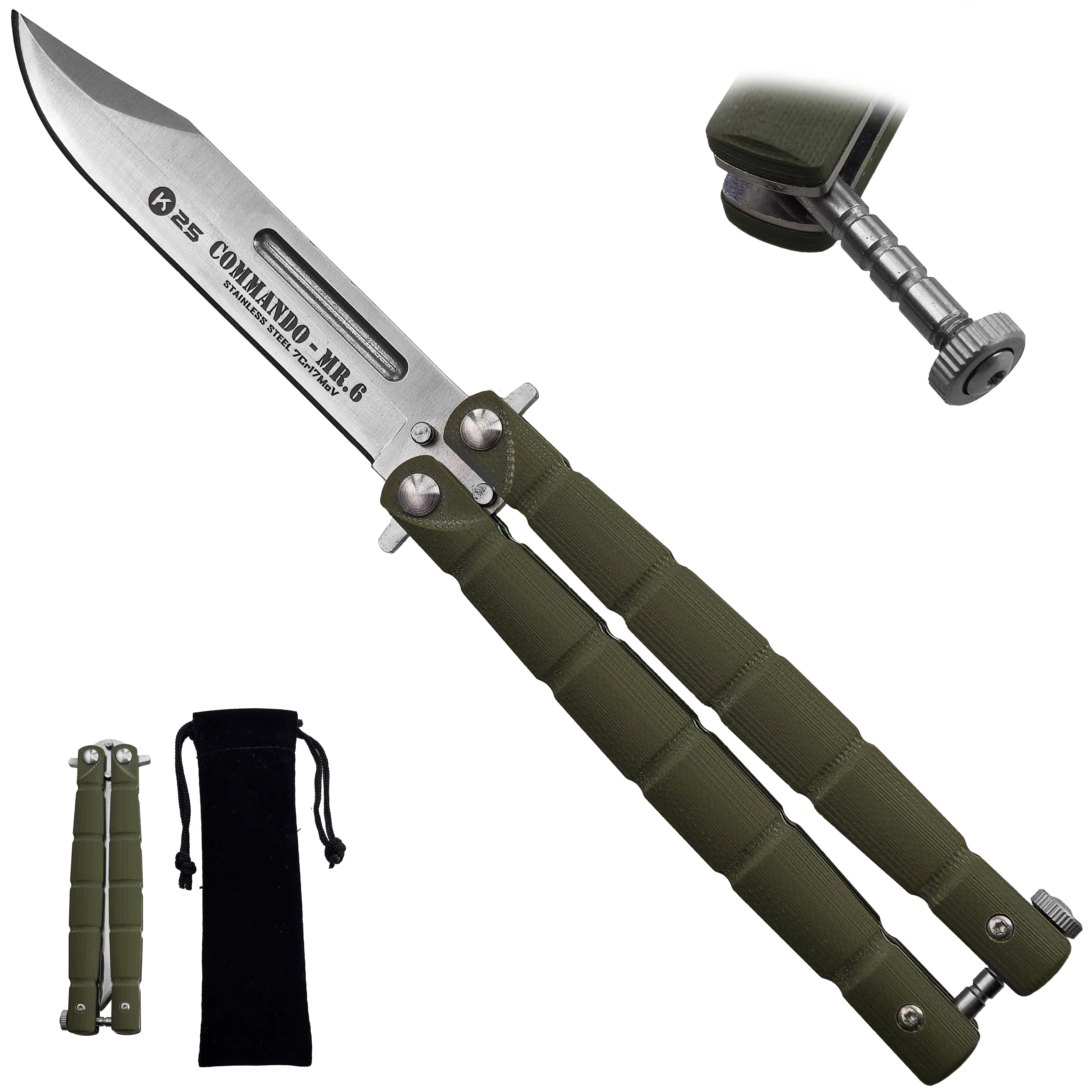 Albainox Luxusní balisong "COMMANDO - MR.6" s pouzdrem