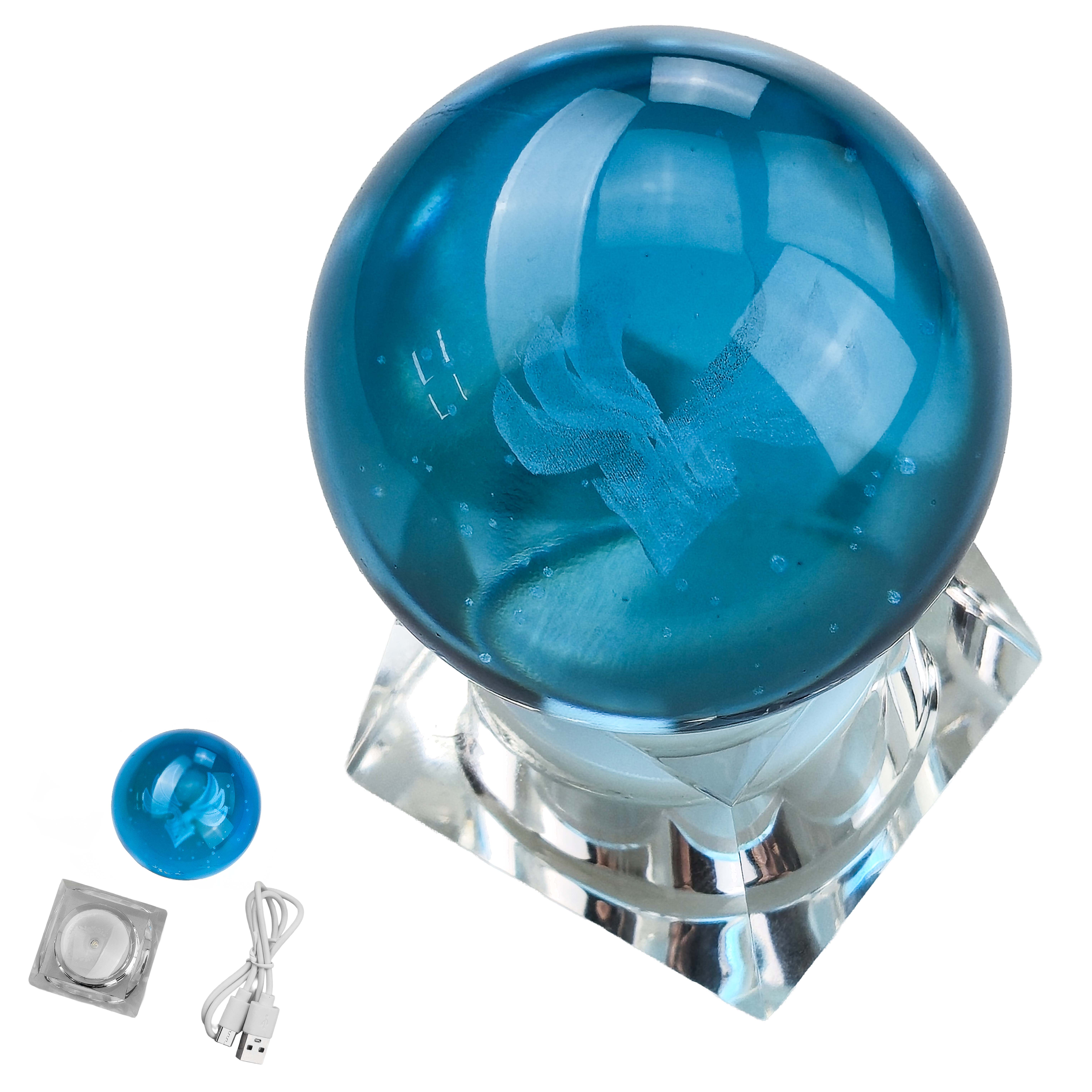 CHZ Skleněný orb "ANEMO ELEMENT" se svítícím podstavcem - Genshin Impact