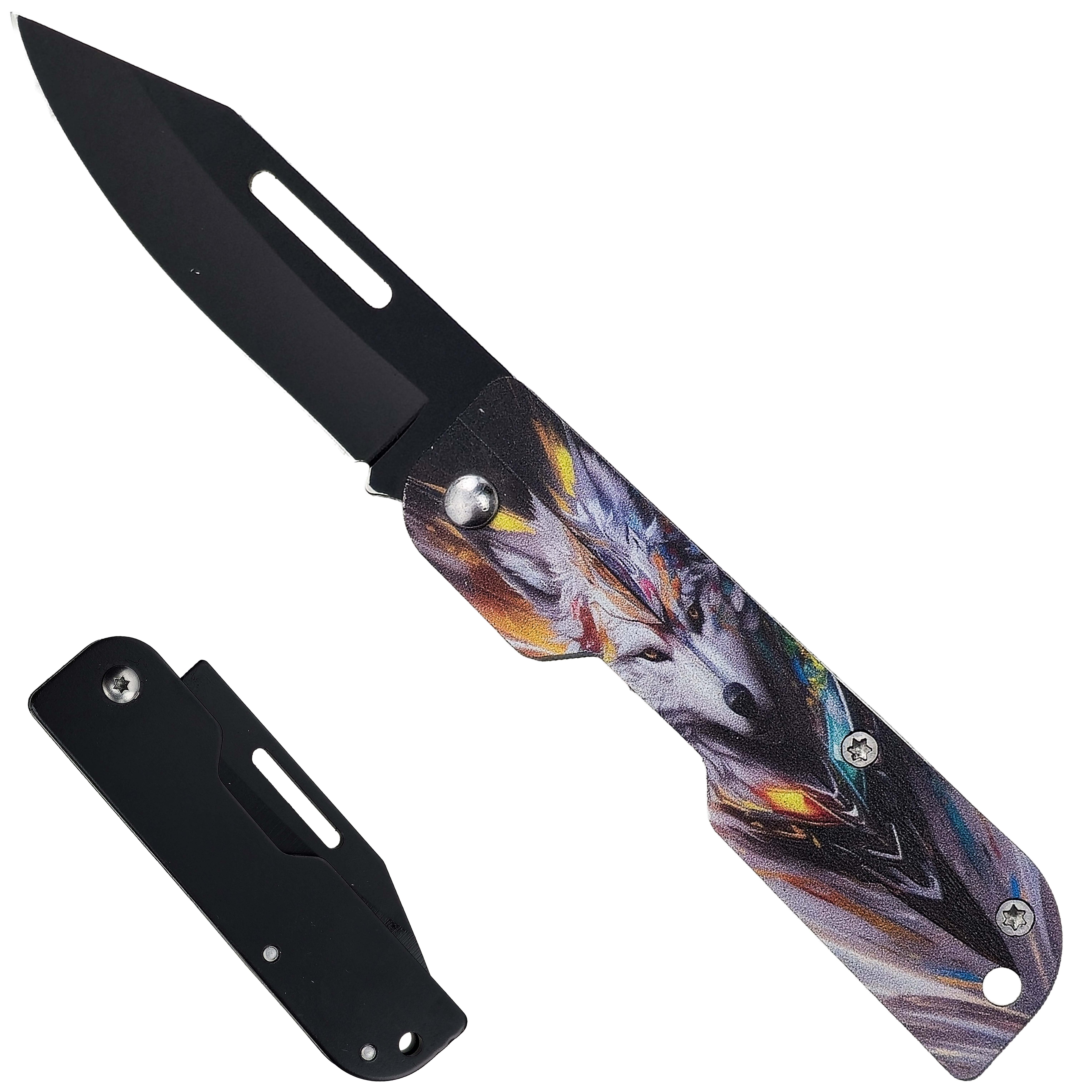 X Malý zavírací nůž "ABSTRACT WOLF"