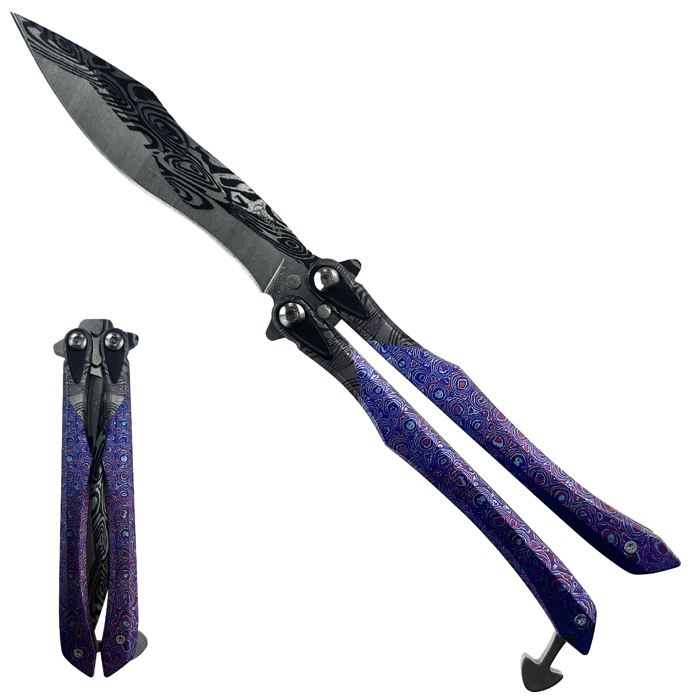 Levně Albainox Ostrý balisong "STARGAZER DAMASCUS"
