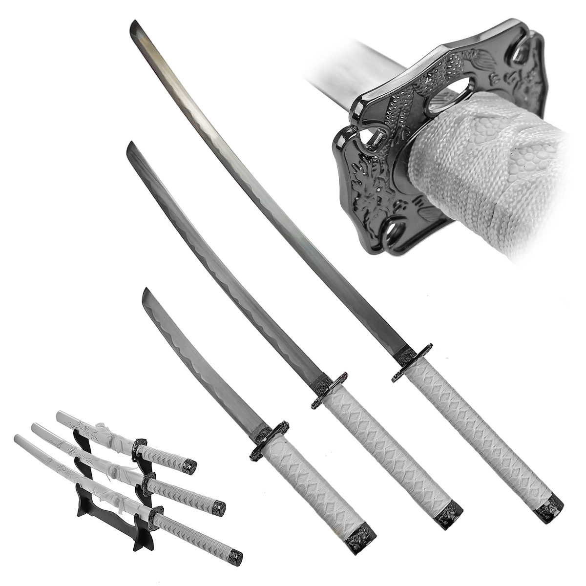 Chladné Zbraně Sada samurajských mečů "WHITE - ADVANCED"