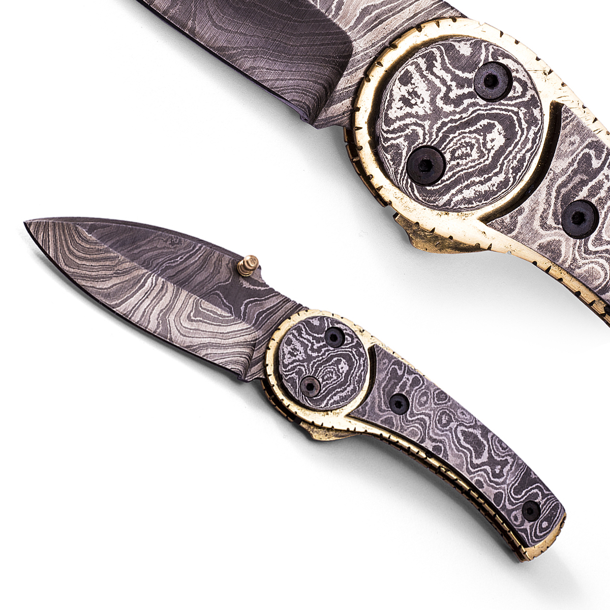 Chladné Zbraně Damaškový zavírací nůž "STEAMPUNK"