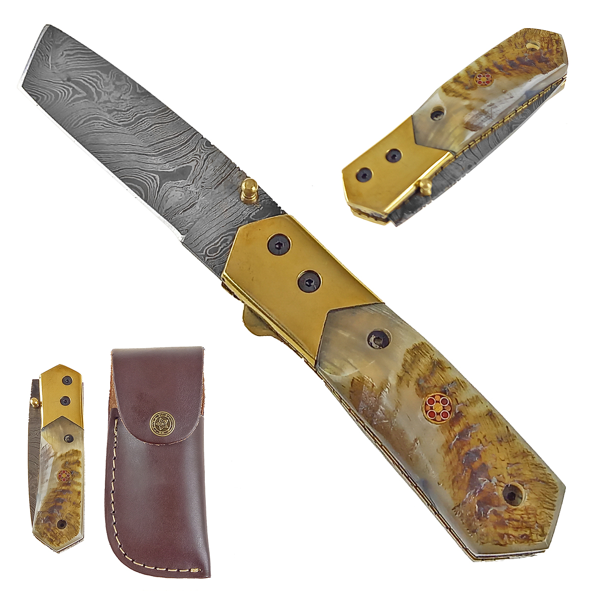 Chladné Zbraně Damaškový zavírací nůž "FOLDING TANTO"