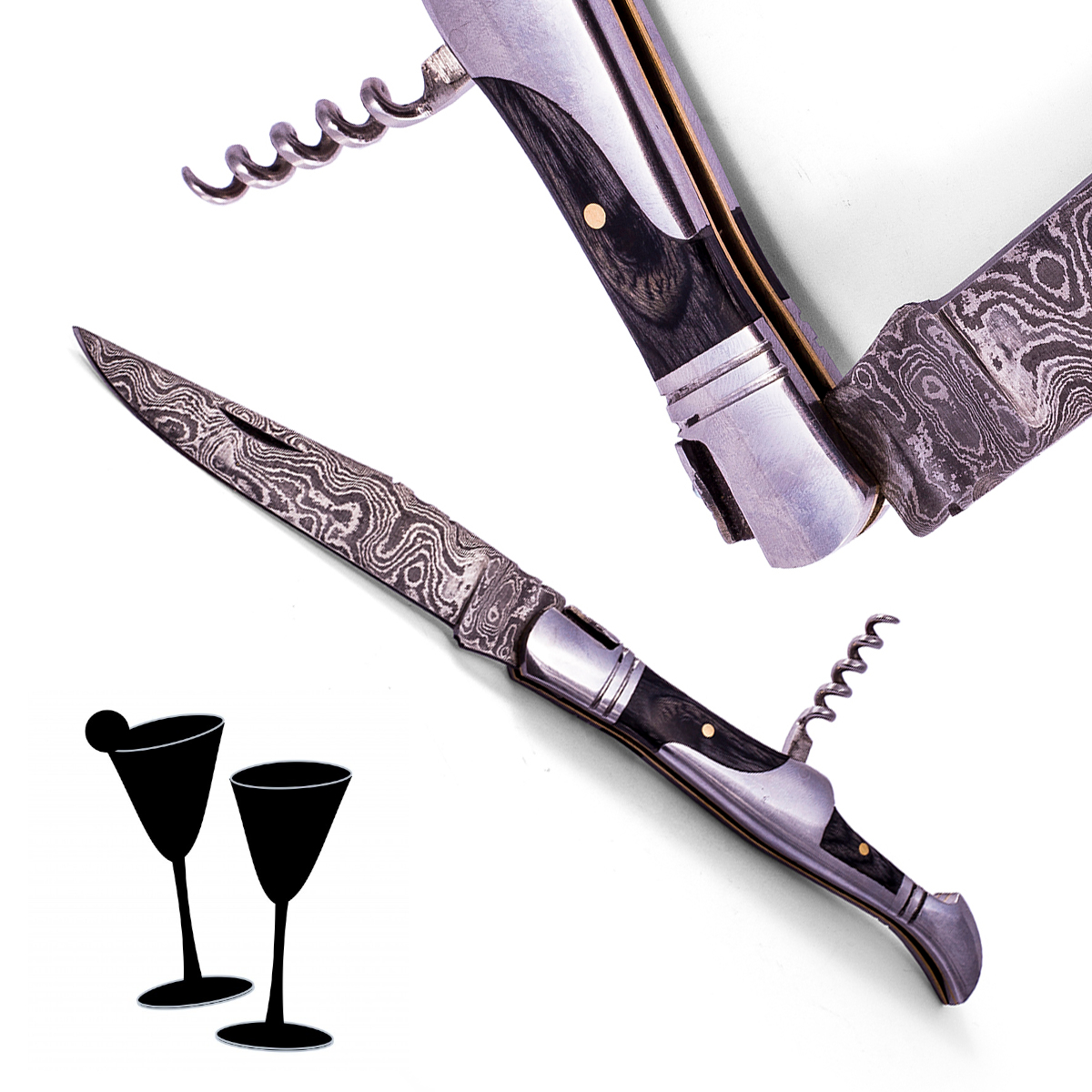 Chladné Zbraně Damaškový zavírací nůž "SILVER GRAPE"