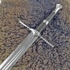 Luxusní ostrý meč Zaklínač/Witcher "VESEMIR'S SWORD" s pevnou pochvou a popruhem! Funkční!