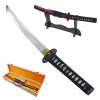 Červené samurajské tanto "KUNIMITSU" s dřevěným boxem