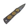 Malý damaškový vrhací nůž "GOLDEN EYE" s koženým pouzdrem