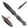 Damaškový vrhací nůž "GOLDEN STRIPES" s koženým pouzdrem