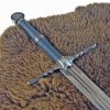 Dlouhý Zaklínačský meč - ocelový "STEEL SWORD" s pevnou pochvou a popruhem!