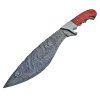 Damaškový pevný nůž "RED ROSE" s koženým pouzdrem