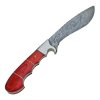 Damaškový pevný nůž "RED ROSE" s koženým pouzdrem