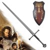 Aragornův meč "ANDURIL - SWORD OF KING" plamen západu - replika s plaketou - Pán prstenů