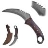 Damaškový karambit "CLAW OF ANCIENT STEEL" s koženým pouzdrem