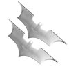 Ocelové vrhací hvězdice "BATARANG" Batman 2 kusy!! - Stříbrné