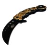 Poloautomatický karambit ''FLAMING SKULL''