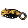 Poloautomatický karambit ''FLAMING SKULL''