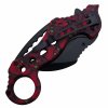 Poloautomatický zavírací karambit "RED HELL" s klipem