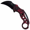 Poloautomatický zavírací karambit "RED HELL" s klipem