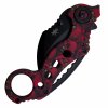 Poloautomatický zavírací karambit "RED HELL" s klipem