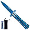 Ostrý balisong "BLUE PUNISHER" s pouzdrem