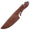 Velký pevný nůž "DAMASCUS TRAIL" s koženým pouzdrem
