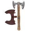 Zdobná sekera "HONOR THE ALLFATHER" s koženým pouzdrem