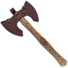 Zdobná sekera "HONOR THE ALLFATHER" s koženým pouzdrem