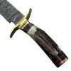 Damaškový lovecký nůž "DEER FRONTIER" s koženým pouzdrem