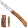 Zavírací nůž "SHARP OLIVE" s koženým pouzdrem