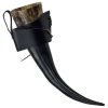 Roh na pití "VIKING STYLE" z bůvolího rohu s koženým závěsem