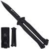 Ostrý balisong "OBSIDIAN FLIPPER" s pouzdrem