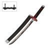 Malá nichirin katana "TANJIRO FLAME SWORD TINY" se stojánkem