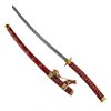 Honosná katana "DOUBLEHAND SAMURAI" červená