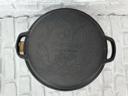 Litinový kotlík WOK l s víkem-pánví