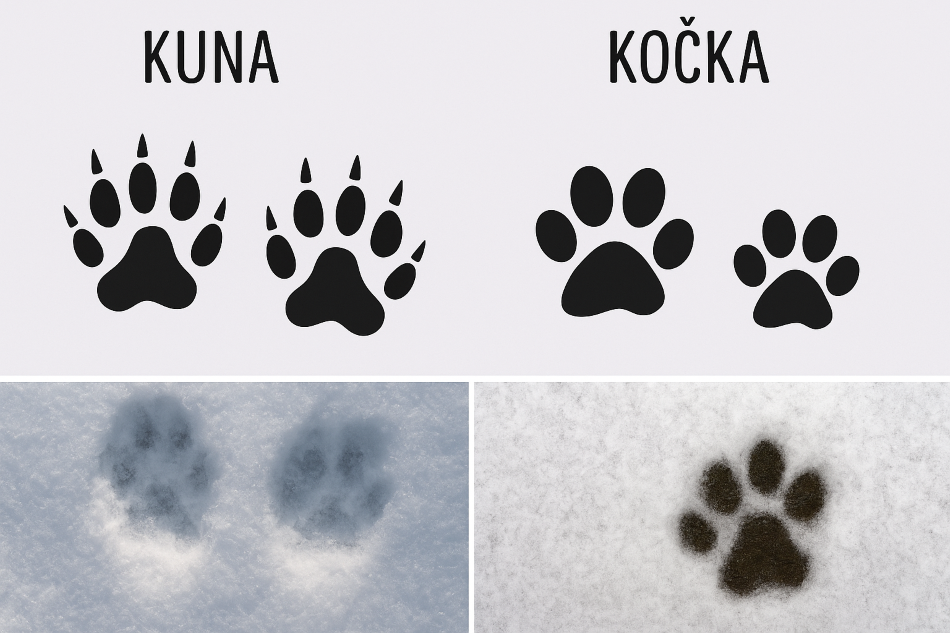 Kuna a mačka na záhrade