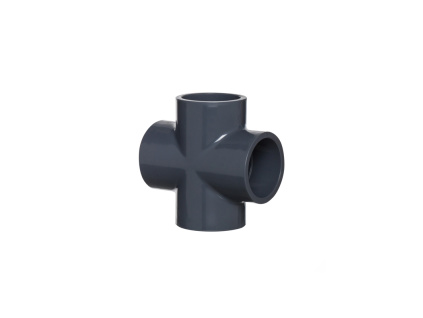 PVC tvarovka Kříž 90° 63 mm, 4x lepený spoj