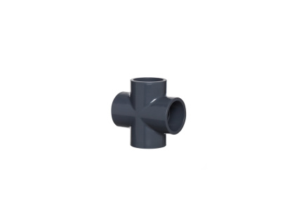PVC tvarovka Kříž 90° 40 mm, 4x lepený spoj