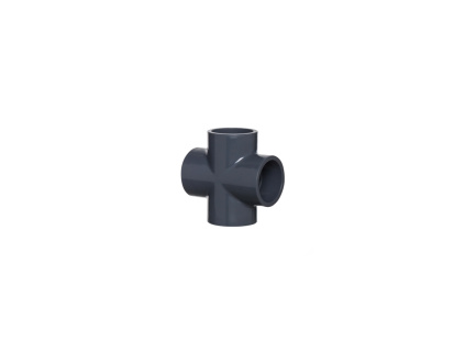 PVC tvarovka Kříž 90° 32 mm, 4x lepený spoj