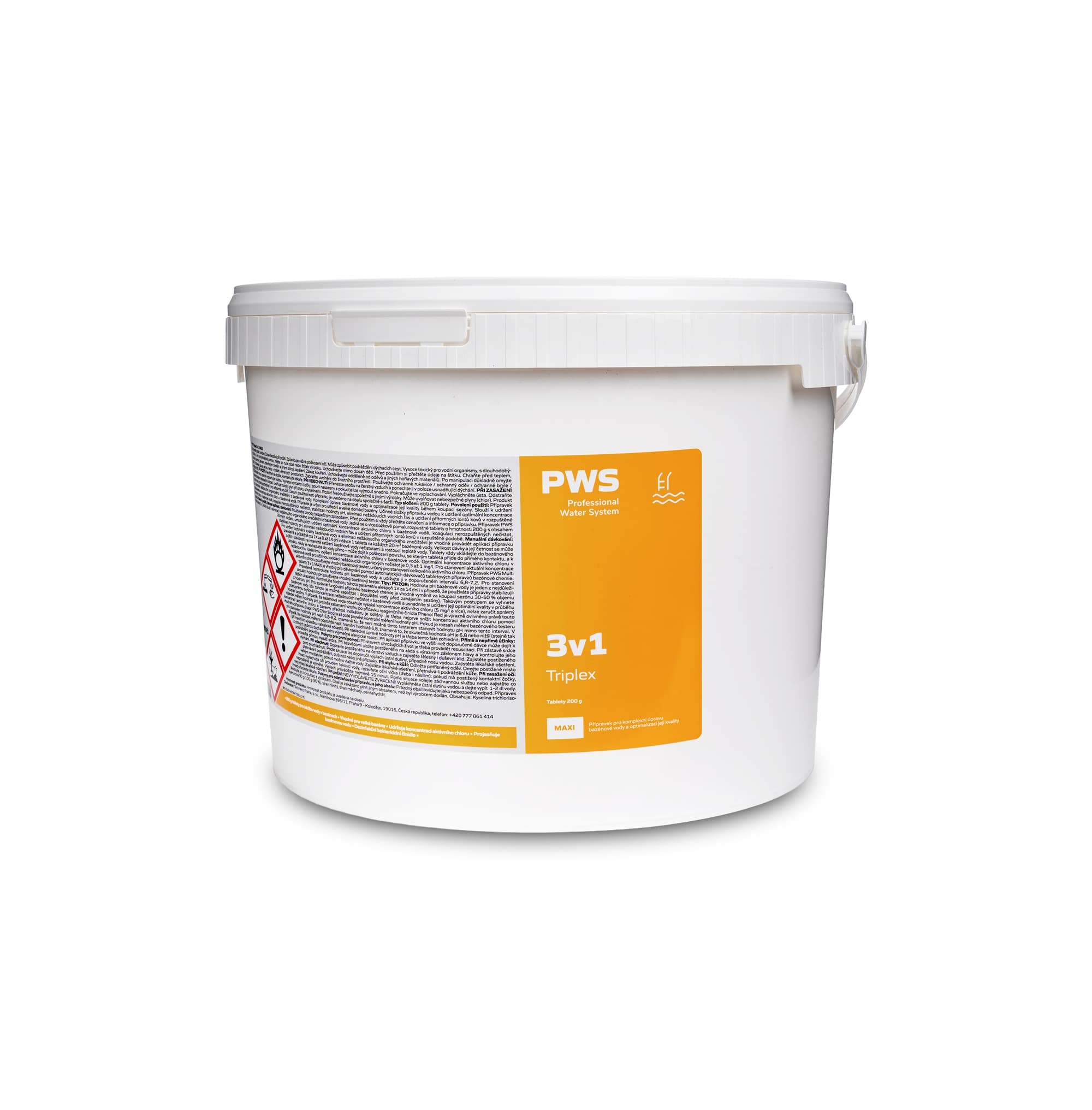 Levně PWS - Professional Water System Trio tablety do bazénu 3v1 200g 10kg
